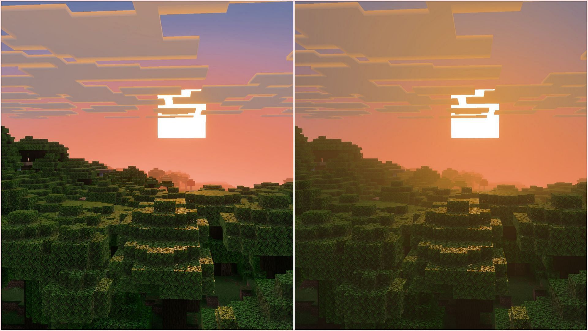 Vibrant Visuals does not have environmental fog, but it has volumetric fog (Image via Sportskeeda Gaming || Mojang Studios)